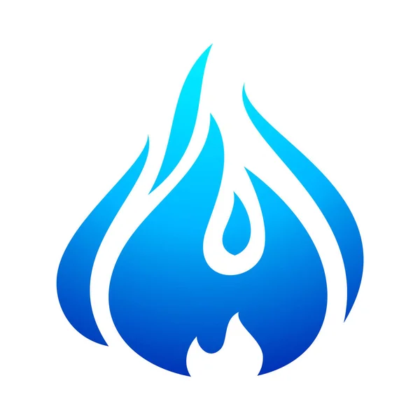 Ogień Płomień niebieski ikona — Wektor stockowy