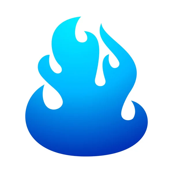 Fuego llama icono azul — Vector de stock