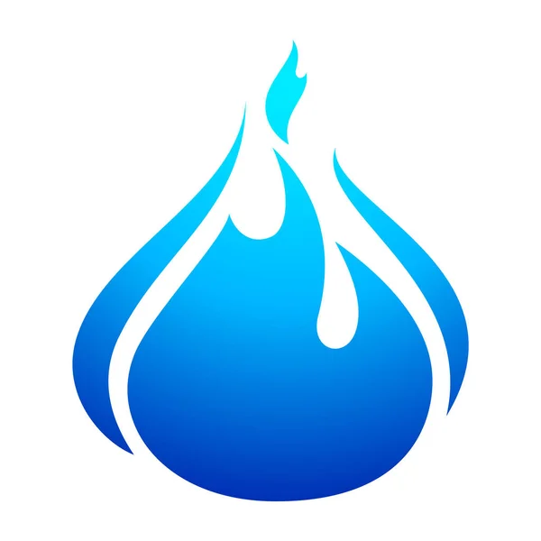 Fire flame blue icon — Stock Vector