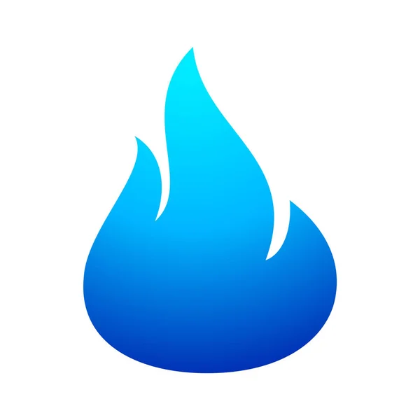 Fuego llama icono azul — Vector de stock