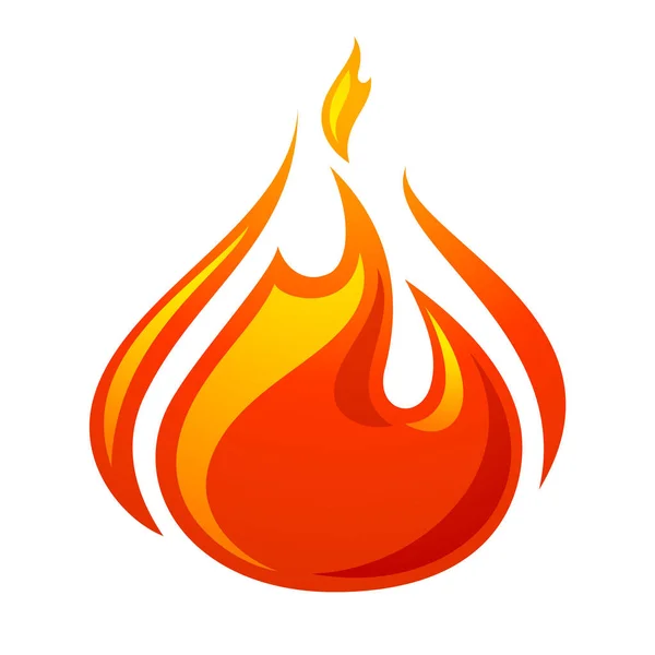 Flamme de feu icône rouge 3d — Image vectorielle
