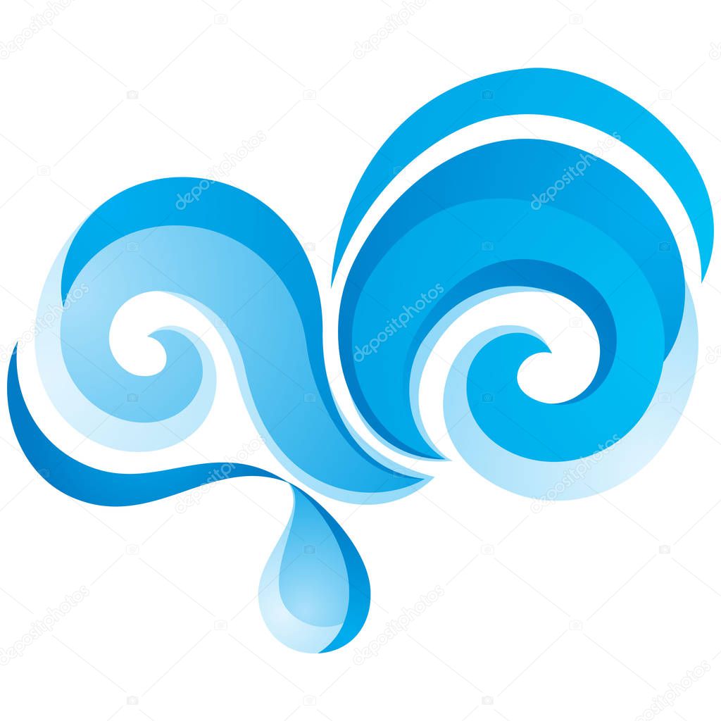 Wave icon on white background