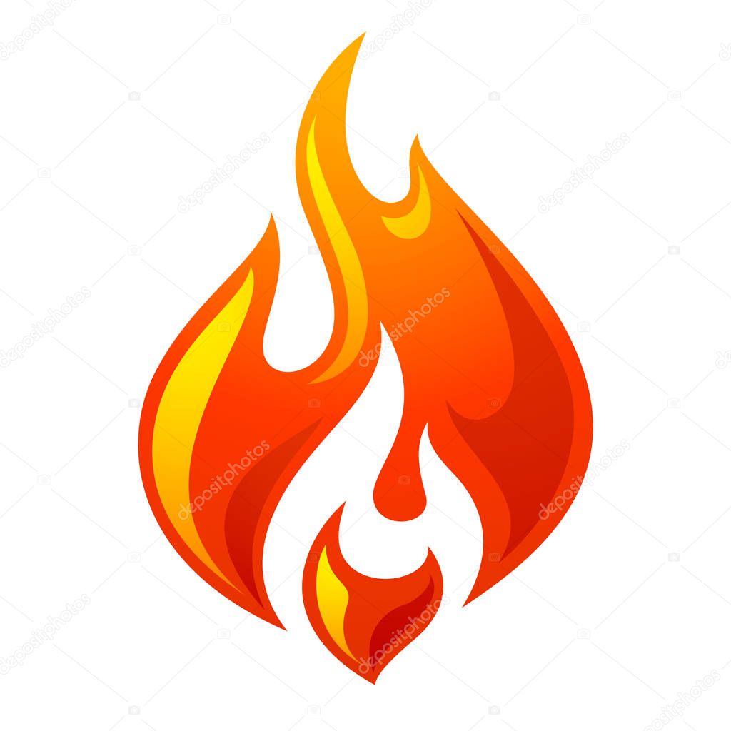 Fire flame 3d red icon