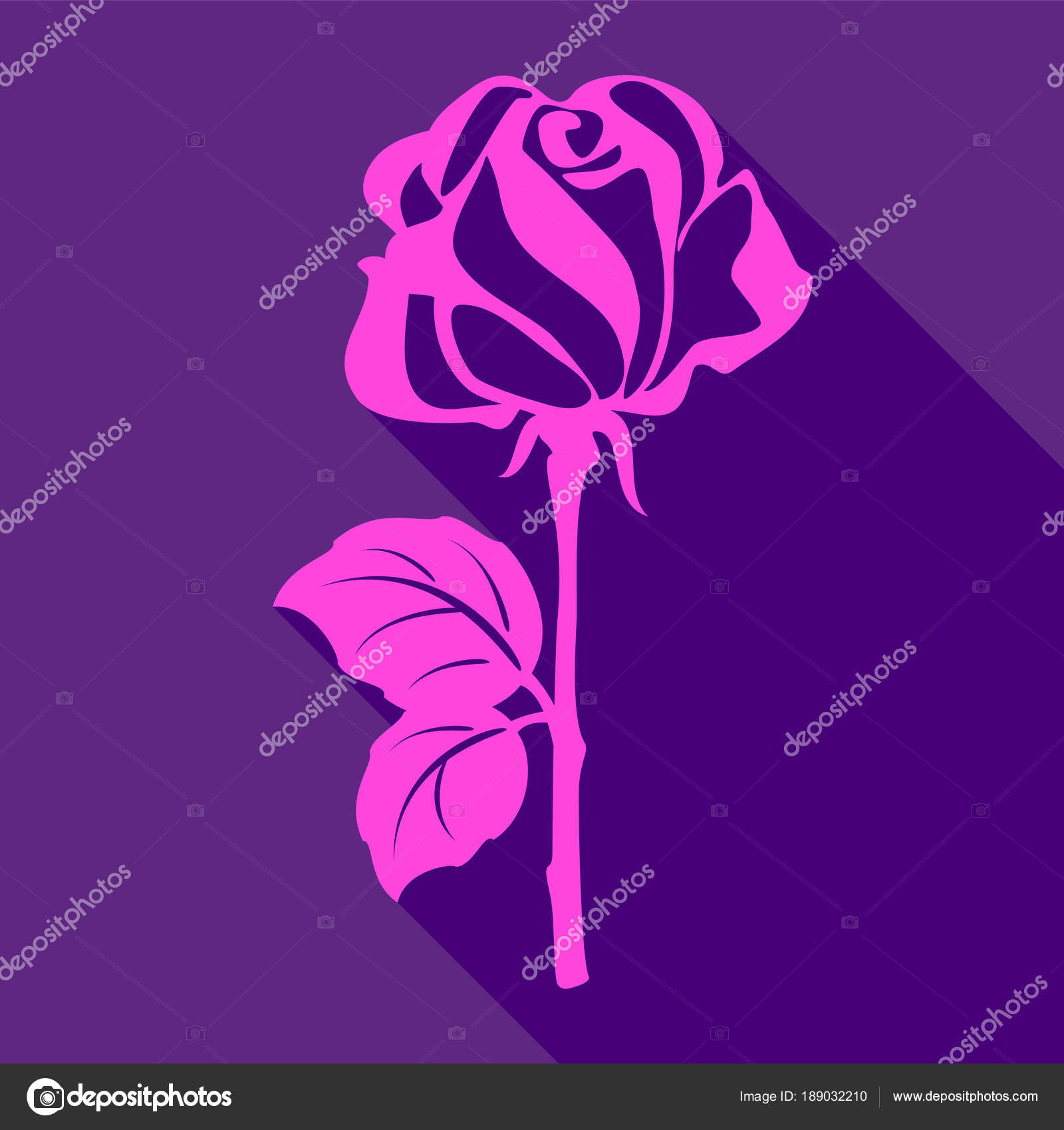 Bright pink rose Stock Vector by ©ecelop 189032210