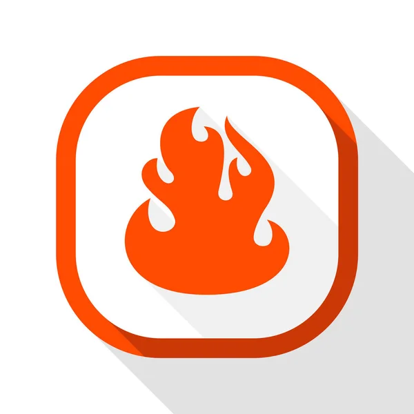 Icône feu, bouton carré — Image vectorielle