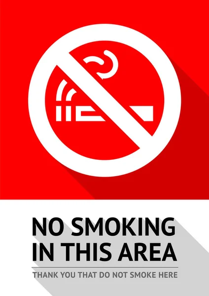 Nenhum cartaz de fumante — Vetor de Stock