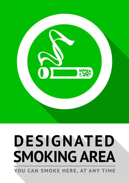 Cartaz da área de fumar — Vetor de Stock