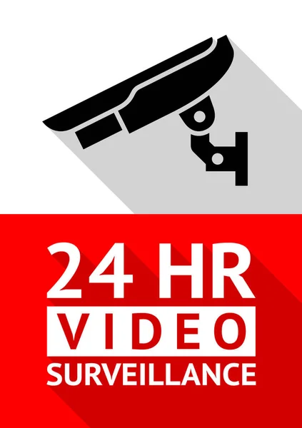 Autocolante de vigilância por vídeo — Vetor de Stock