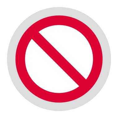 Forbidden sign, modern round sticker clipart