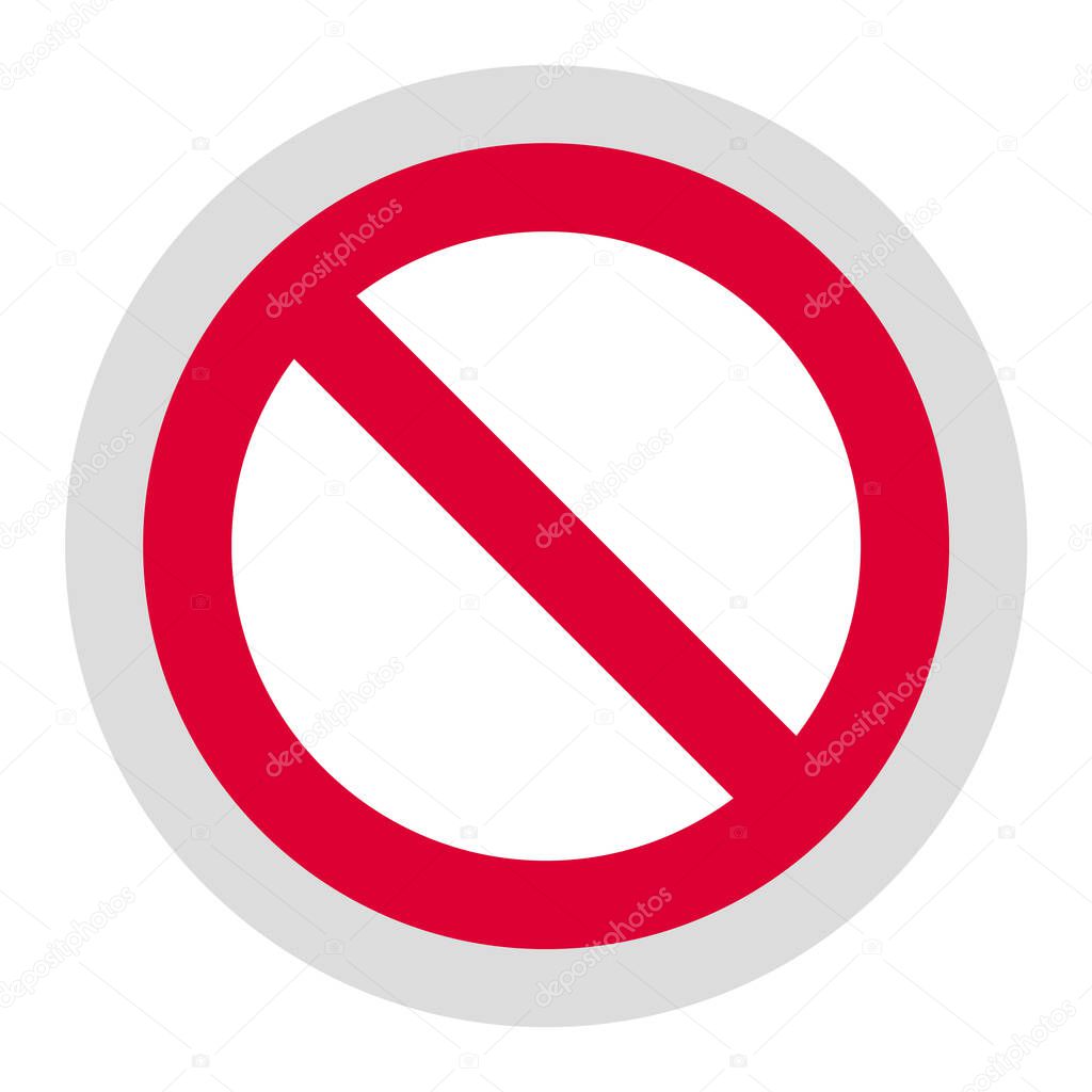 Forbidden sign, modern round sticker