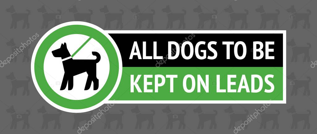 Dogs Allowed only on a lead, modern sticker for city design