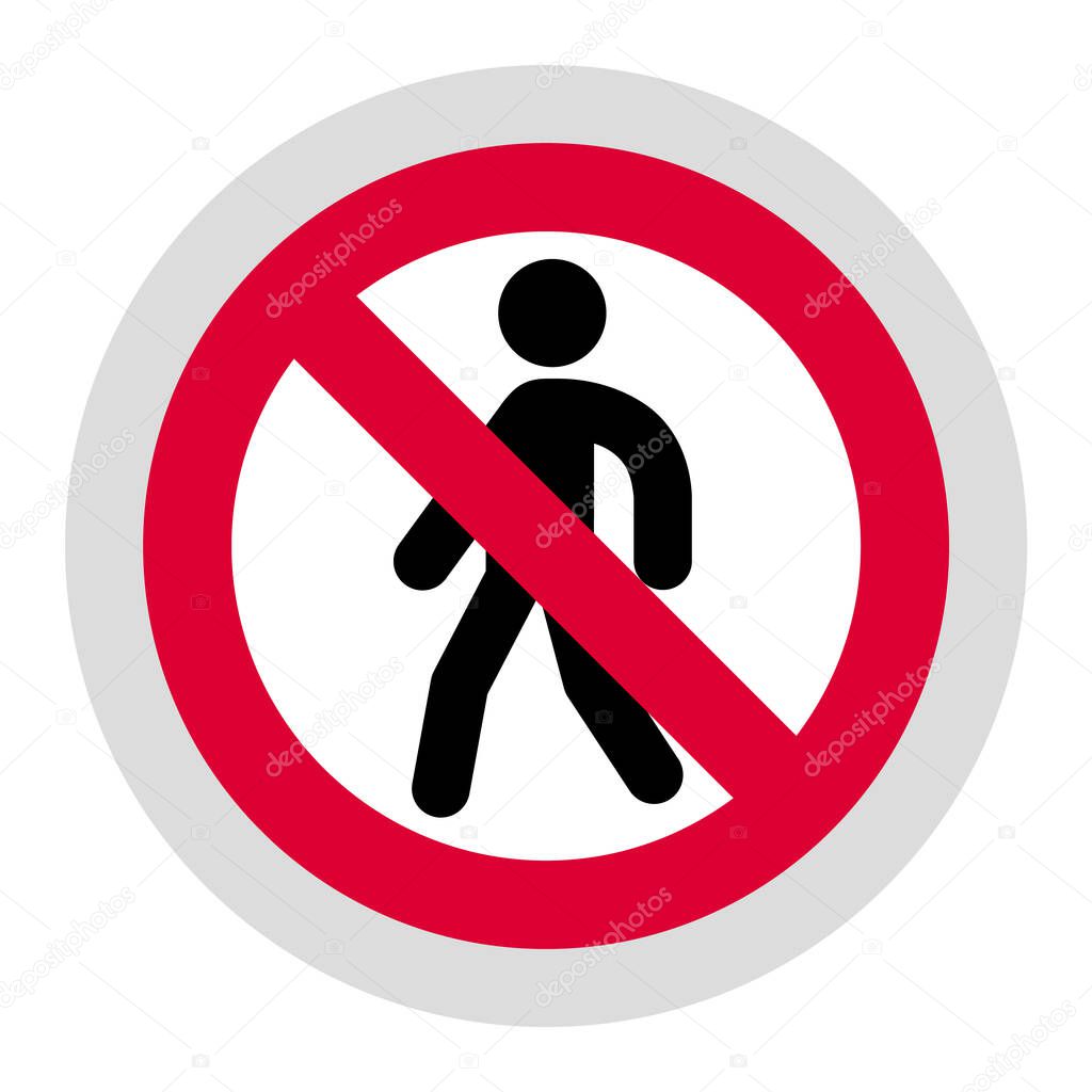 Forbidden sign, modern round sticker