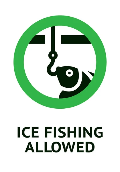 Étiquette Pêche sur glace autorisée, illustration vectorielle à imprimer — Image vectorielle