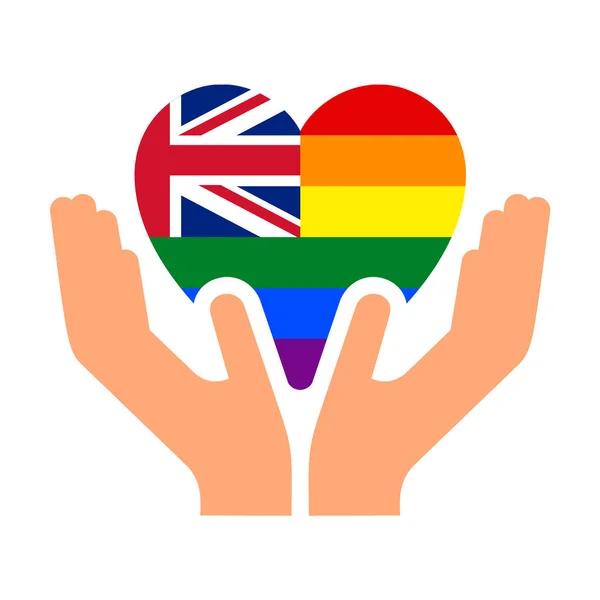 Flag pride lgbt in heart with hand — 스톡 벡터