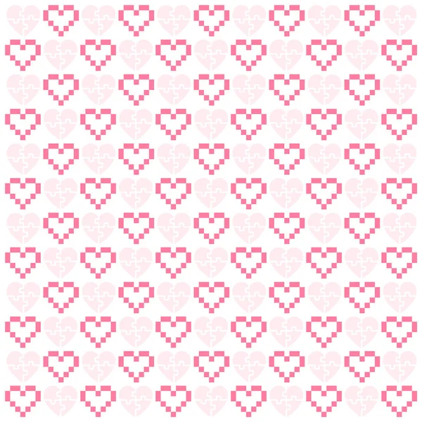 Pattern with hearts, simple vector design — ストックベクタ