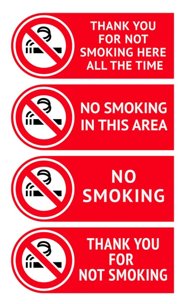 Sada štítků Zákaz kouření — Stockový vektor