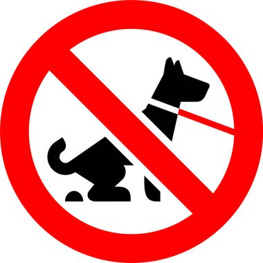 Fouling Dog yasak tabelası yok, modern yuvarlak çıkartma.