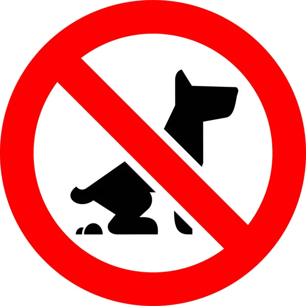 No Fouling Dog forbidden sign, modern round sticker — Stock Vector