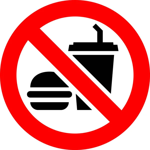 No food and drink forbidden sign, modern round sticker — Stock Vector