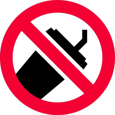 Plastik bardak yasak işareti yok, modern yuvarlak çıkartma.