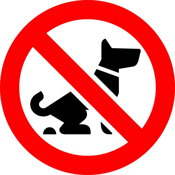 Fouling Dog Forbidden Sign Modern Sticker Vector Illustration — Stock Vector