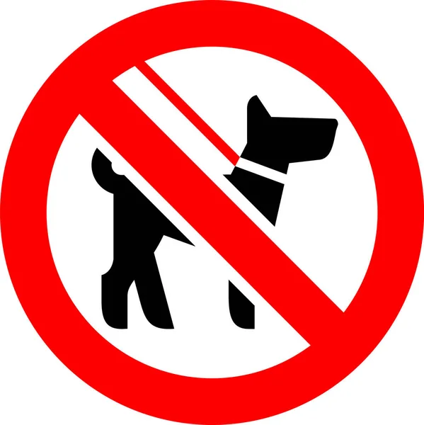Гулять Собакой Запретный Знак Современный Круглый Стикер — стоковый вектор
