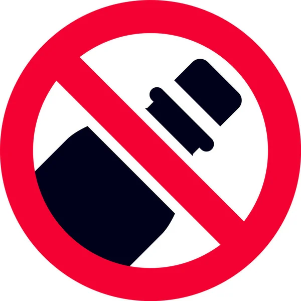 Пластиковая Бутылка Запретом Современная Круглая Тряпка — стоковый вектор