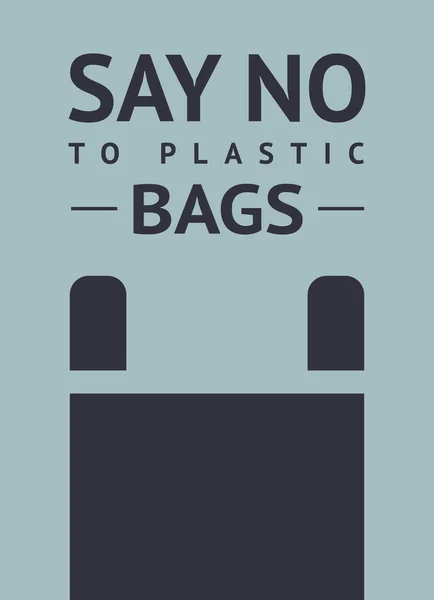 Dites non au sac en plastique, affiches écologiques tendance à imprimer — Image vectorielle