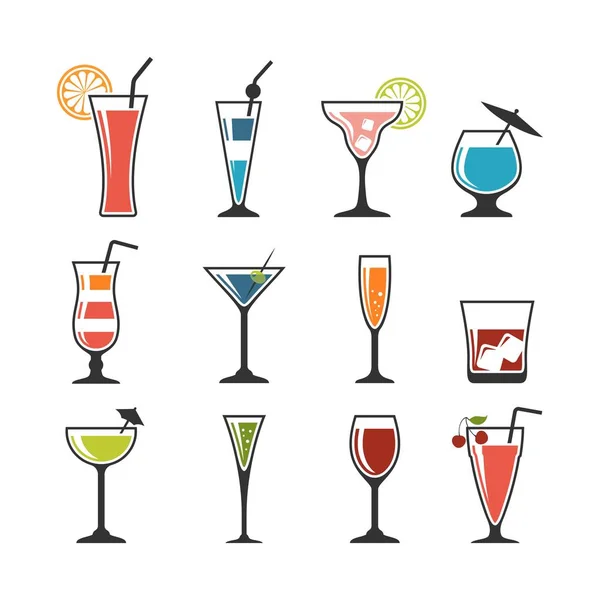 Set of cocktails. — Stock Vector