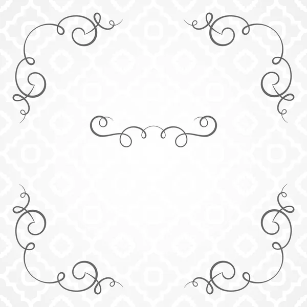 Template with calligraphic decorative elements. — Stock Vector