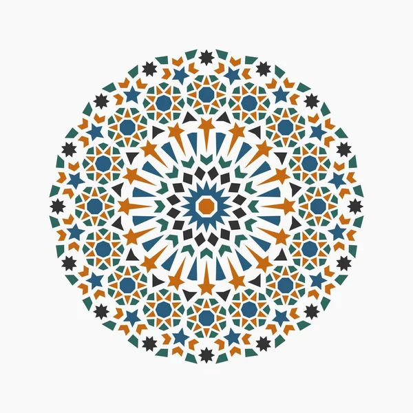 Arabic circle pattern. Round template for your design — Stock Vector
