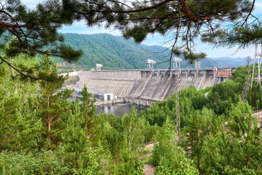 Krasnoyarsk Barajı güçlü Sibirya hidroelektrik enerji olduğunu