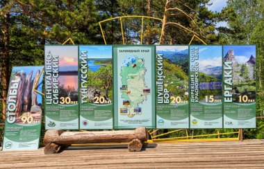 Stand of specially protected natural areas of Krasnoyarsk Territory clipart