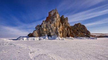Rock Shamanka donmuş Baykal dan