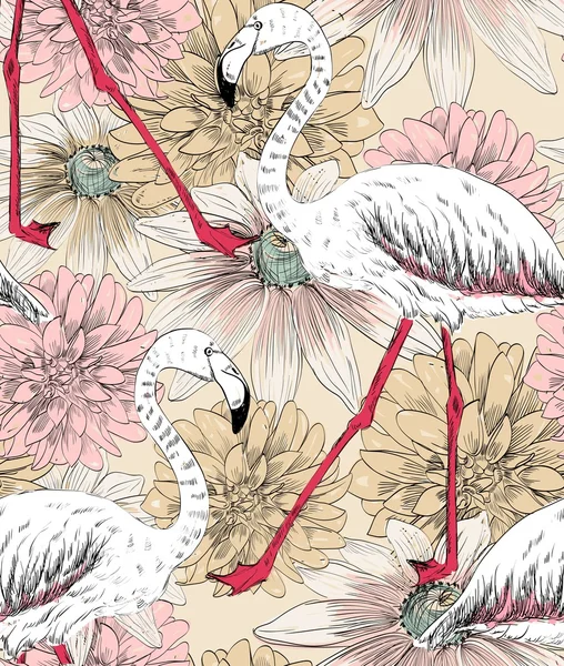 Flamingo. bezešvé vzor — Stockový vektor
