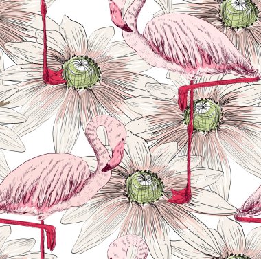 Flamingo. seamless modeli