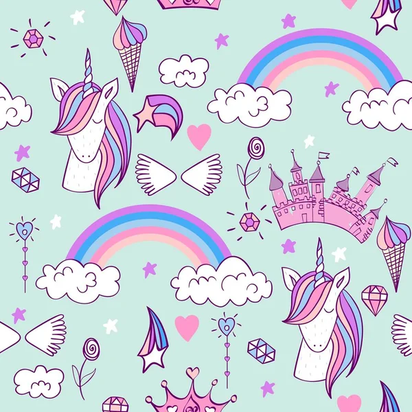 Magic cute unicorn — Stock Vector