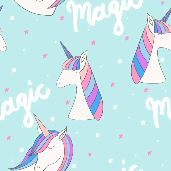 Magic cute unicorn — Stock Vector