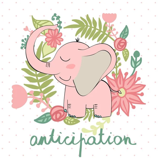 Vector de dibujos animados elefante — Vector de stock