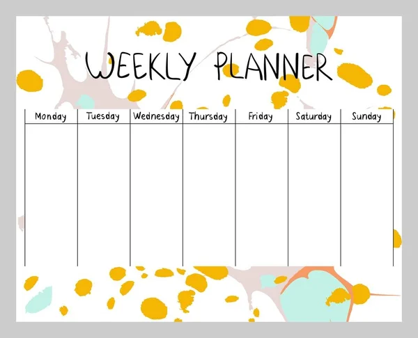 Abstraktní týdenní plánovač — Stockový vektor