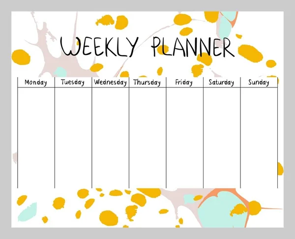 Abstracte Weekplanner — Stockvector