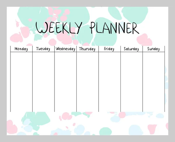 Planificador semanal abstracto — Archivo Imágenes Vectoriales