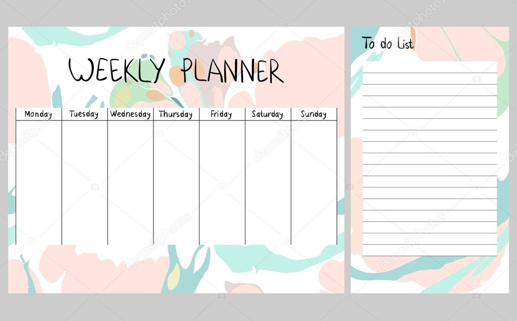 Abstract weekly planner