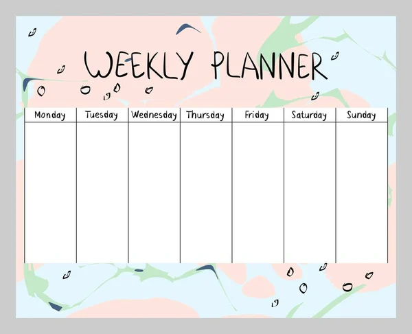 Abstracte Weekplanner — Stockvector