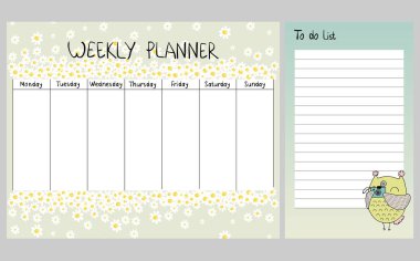 Çiçek haftalık planlayıcısı