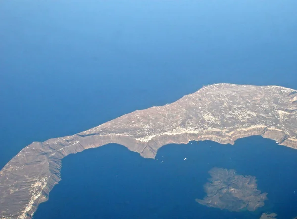 Letecký pohled na ostrov Santorini, Řecko — Stock fotografie