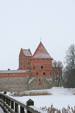 kış zamanında Trakai kale