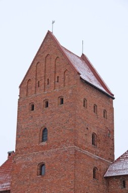 kış zamanında Trakai kale