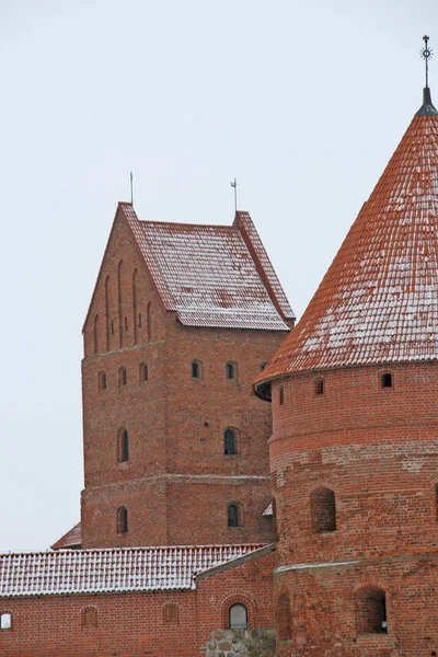 kış zamanında Trakai kale