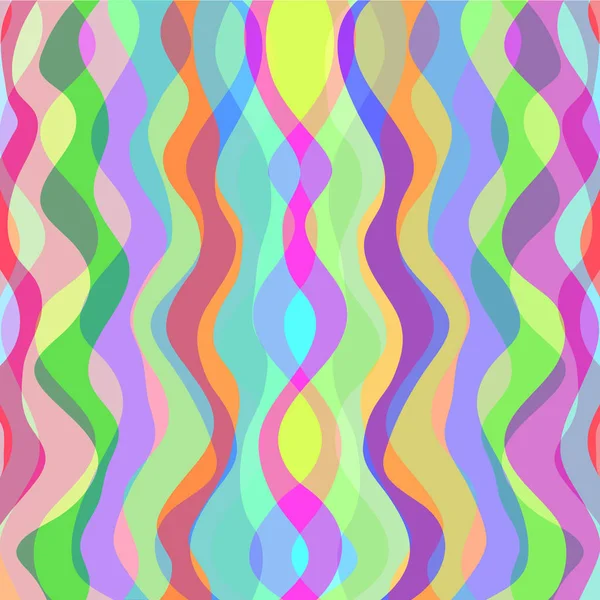 美しい虹正方形の背景にカラフルな繊細な波のリボン — ストックベクタ